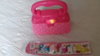 Petit sac rigide lumineux s'ouvre avec élastiques/chouchous cheveux