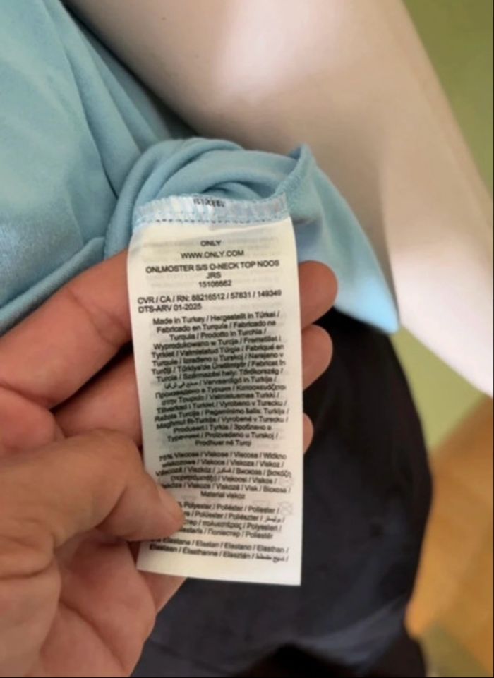 Tee-shirt manches courtes bleu ciel – ONLY – Taille L (42) - photo numéro 4