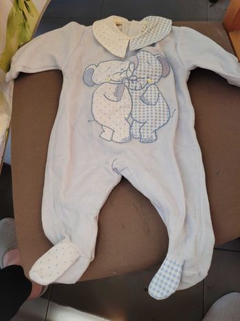 Pyjama velours naissance