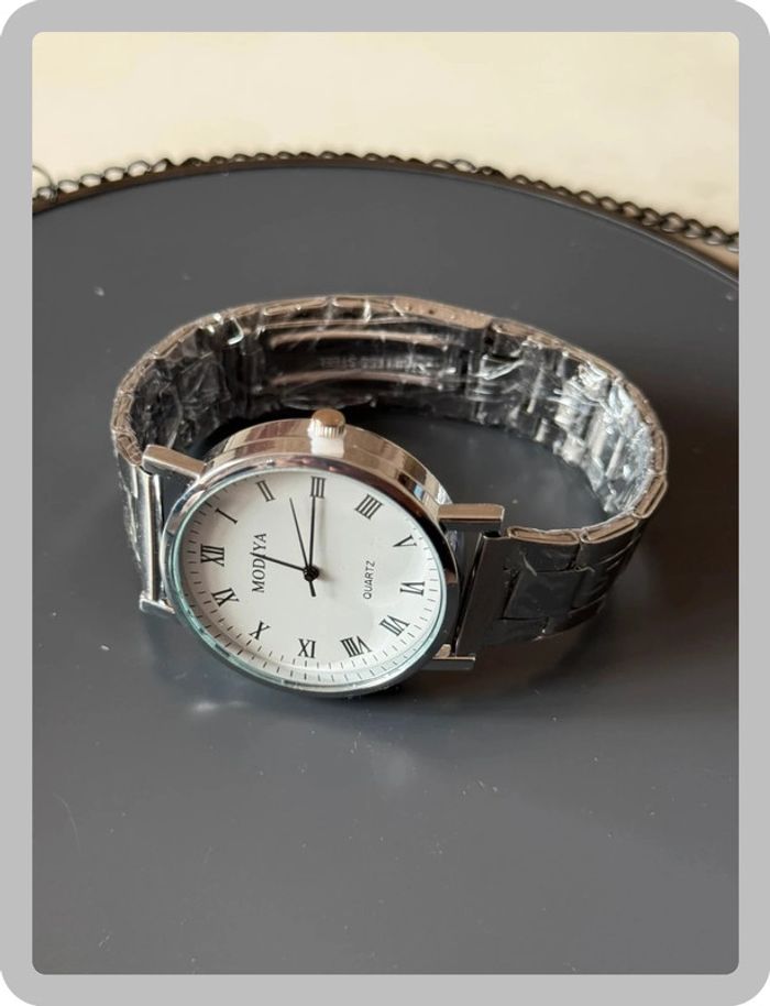 Montre à chaîne argentée cadran blanc - photo numéro 2