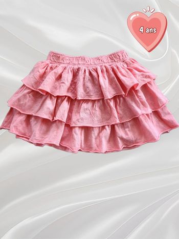 Jupe à volants rose fille 4 ans