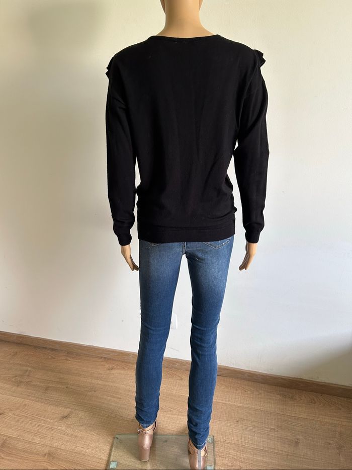 Pull noir avec dentelle à manches longues Morgan taille M TBE - photo numéro 6