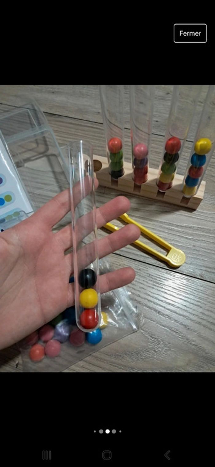 Jeu motricité fine et enchaînements de couleurs avec la pince de prehension et les billes - photo numéro 6
