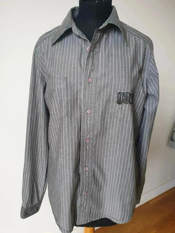 Chemise Gsus Sindustries grise à rayures blanches taille M