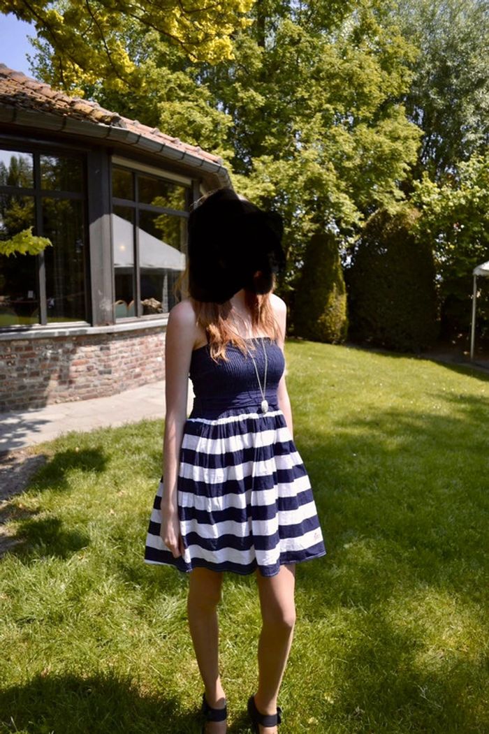 Robe bustier marinière