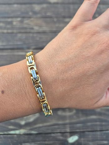 Magnifique bracelet or argent en acier