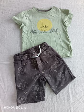 Ensemble tee-shirt + short Le Roi Lion garçon 6 ans