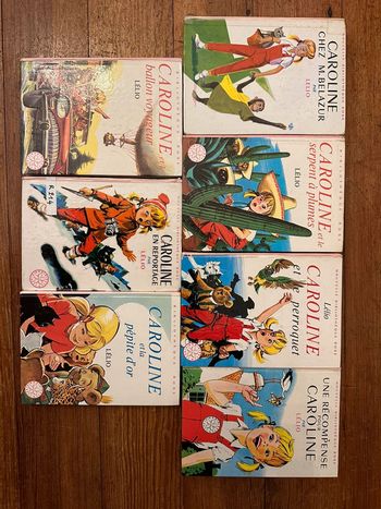 Lot de 7 albums livres Pierre Probst Caroline bibliothèque rose anciens collection