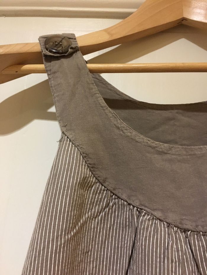 Tunique rayée taupe et blanc taille M - photo numéro 2