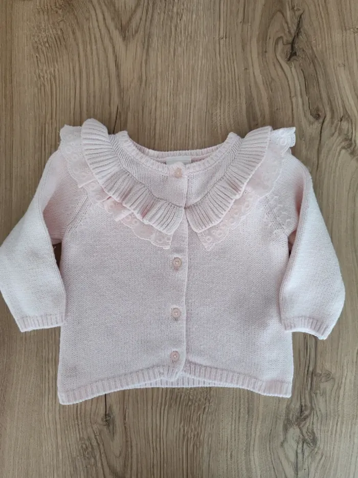 Gilet rose fille 9 mois tao