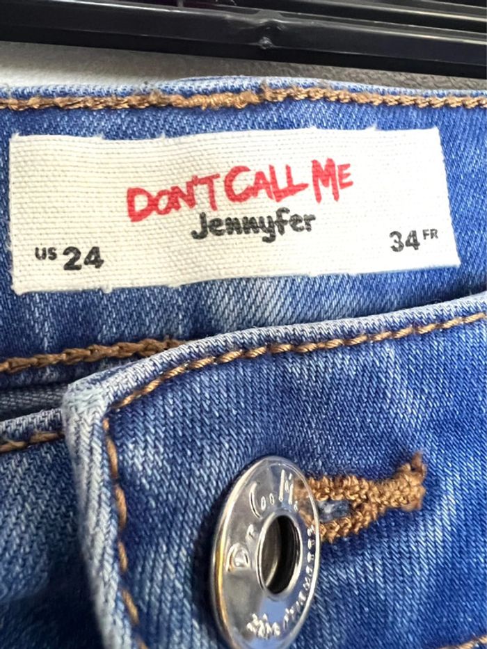 Jean slim taille haute Jennyfer bleu - photo numéro 4