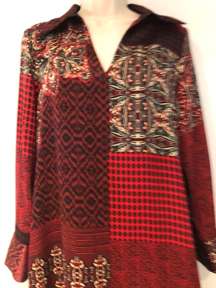 Robe Zara Rouge bordeaux vert taille M Aspect satiné - photo numéro 3