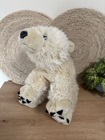 Doudou ours polaire écru beige marineland Parks