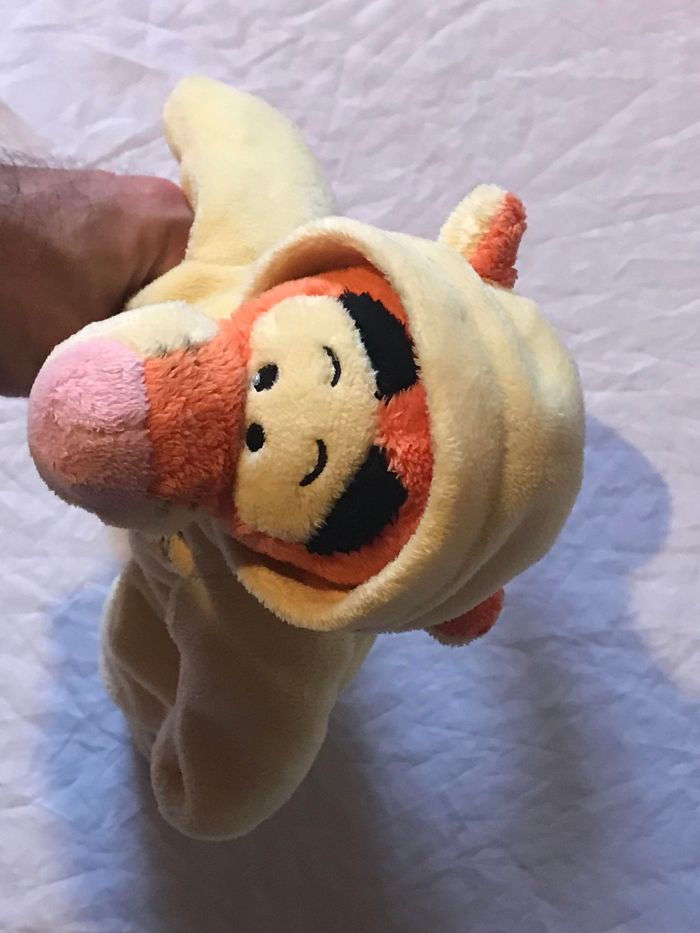 Petit Tigrou Disney Pyjama Jaune Capuche Animal Faune Peluche Petits Enfants Bébés - photo numéro 6