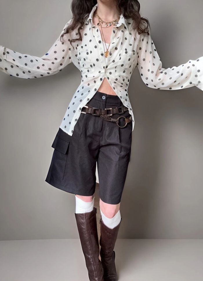 Chemisier vintage transparent pois