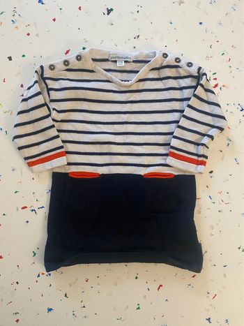 Robe marinière en coton épais 9 mois Vertbaudet