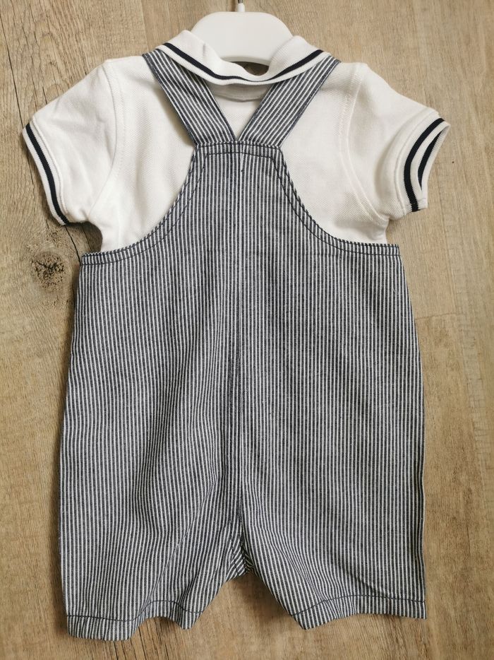 Ensemble salopette et polo garçon neuf 6 mois - photo numéro 2