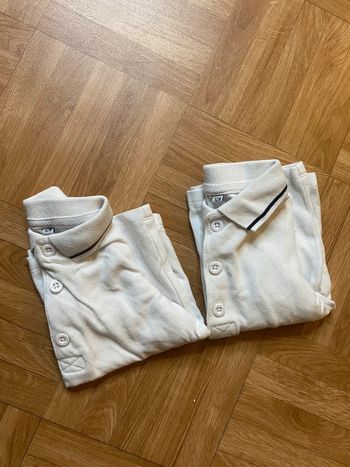 Lot de 2 polo blanc taille 12 mois vintage
