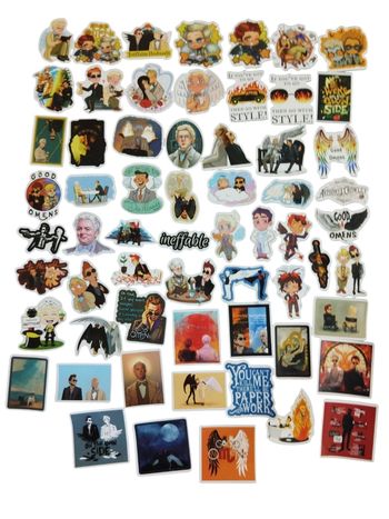Set 62 stickers autocollants Good Omens