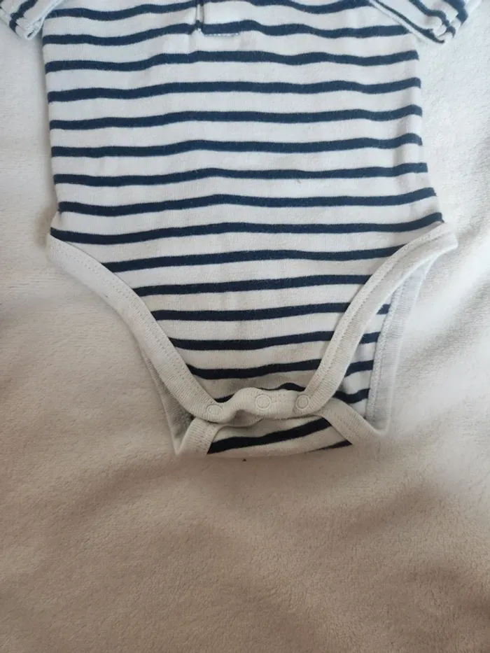 Mignon body marinière col Claudine bébé fille 6 mois manches longues automne hiver Bout'chou - photo numéro 3