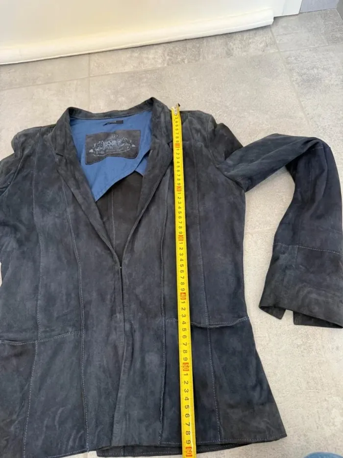 Veste IKKS en cuir de chèvre marine taille M - photo numéro 8