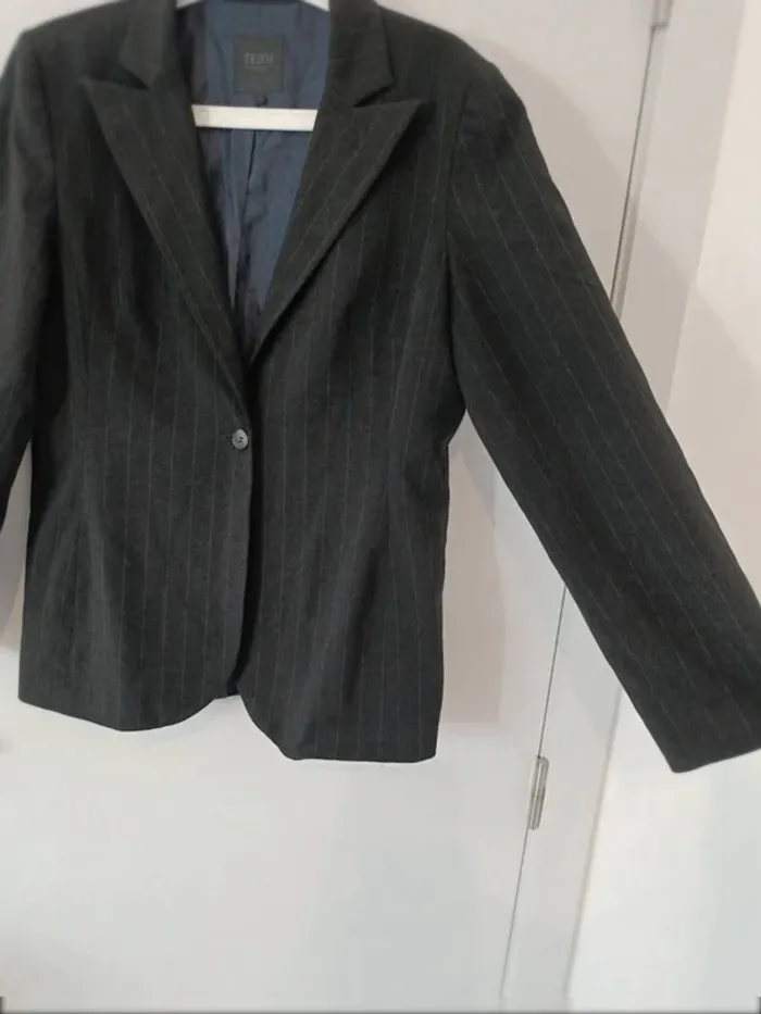 blazer noir à rayures femme fransa Taille large - photo numéro 6