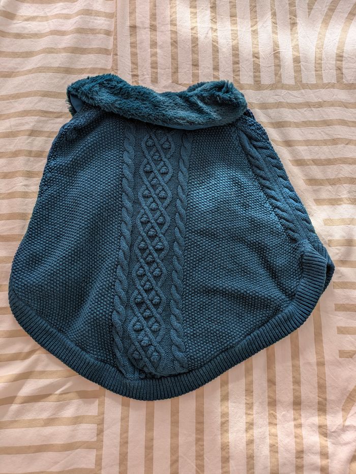 Capeline / Poncho Sergent Major - Maille Torsadée & Col Fourrure - photo numéro 3