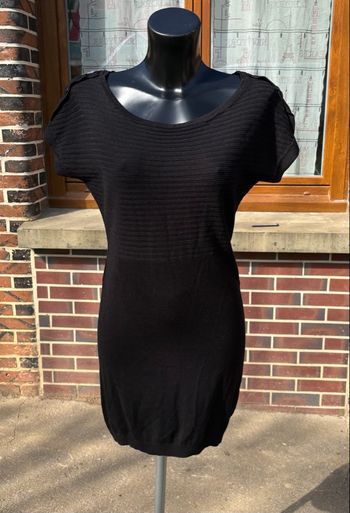 🖤 Robe pull noire maille côtelée Mim – Taille 36