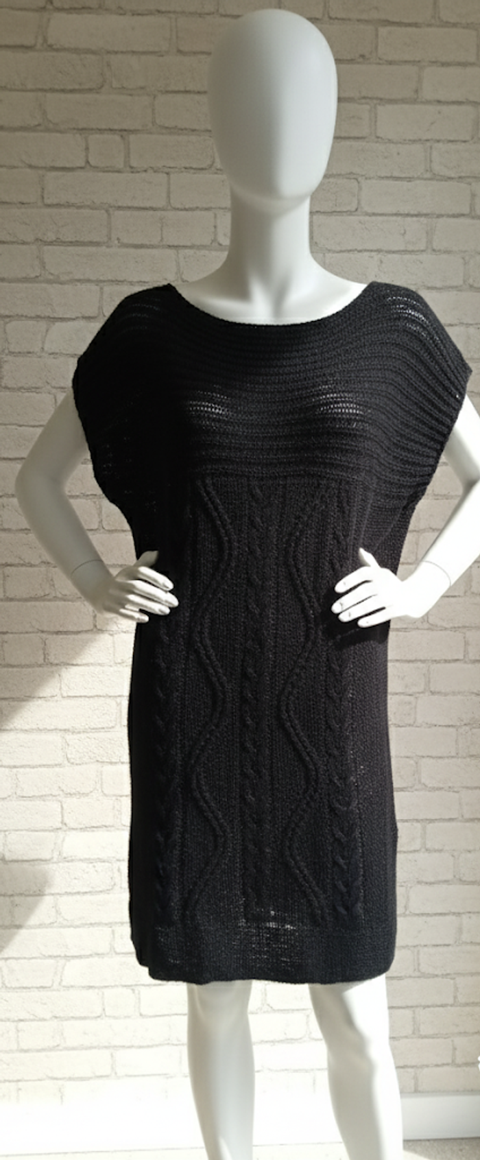 Robe Tunique Maille Noire Chic - photo numéro 2