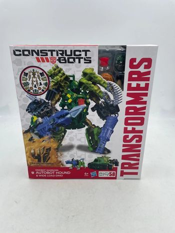 construct bots transformers dinobot warriors autobot hound & wide load dino 58 pièces hasbro neuf