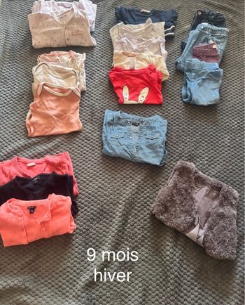 Lot vêtements fille 9 mois hiver (19 pièces)