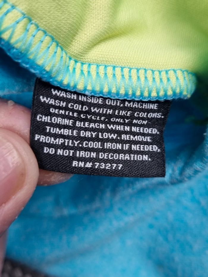 Pull à capuche Fila 1/4 Zip turquoise – Taille M Femme (mesures en photos) - photo numéro 7