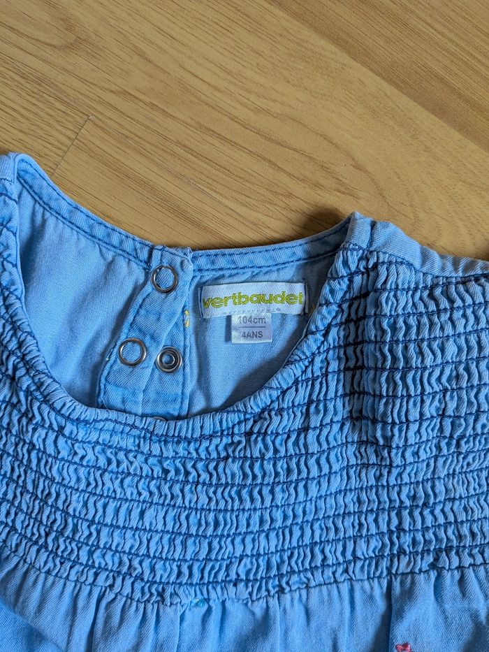 Robe d'été bleue brodée - photo numéro 3