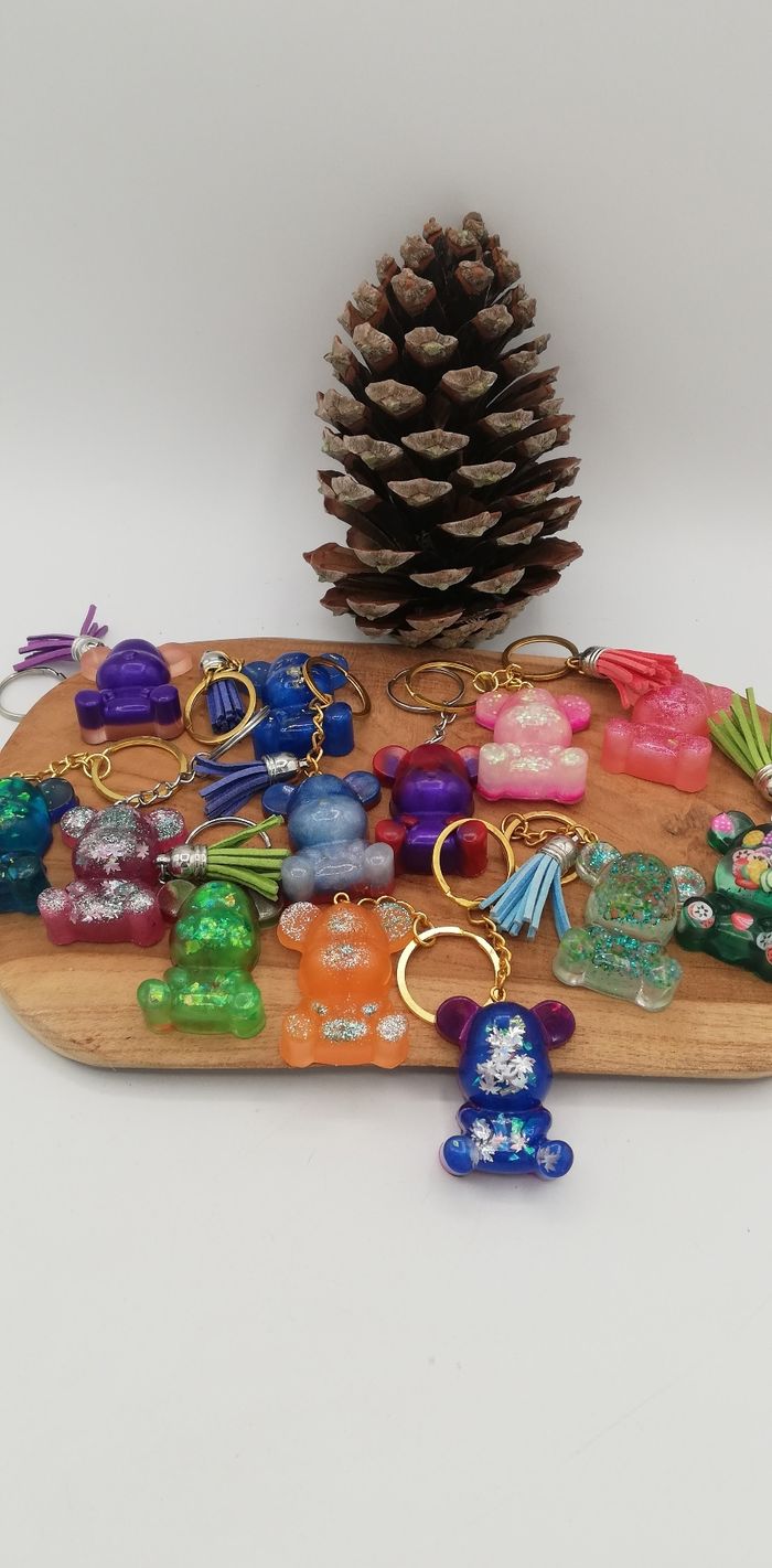 Porte-clef ourson résine 42 mm