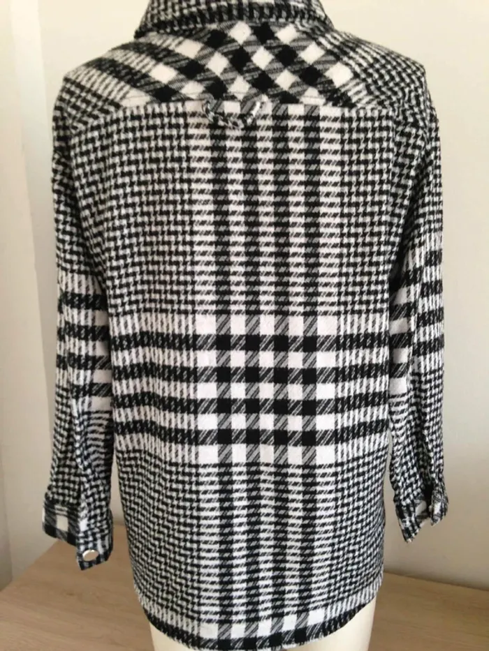 Veste cardigan chemise manches longues pied de poule et carreaux 36 Amisu - photo numéro 5