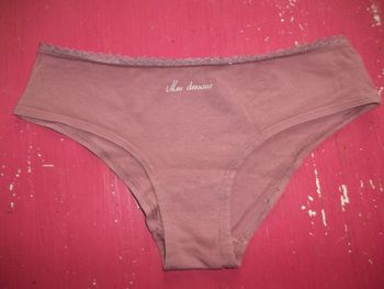 Hipster vieux rose "Mes dessous" 8/10 ans