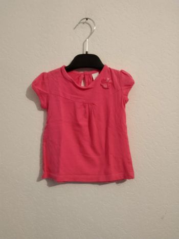 tee shirt uni rose baby club fille 18 mois