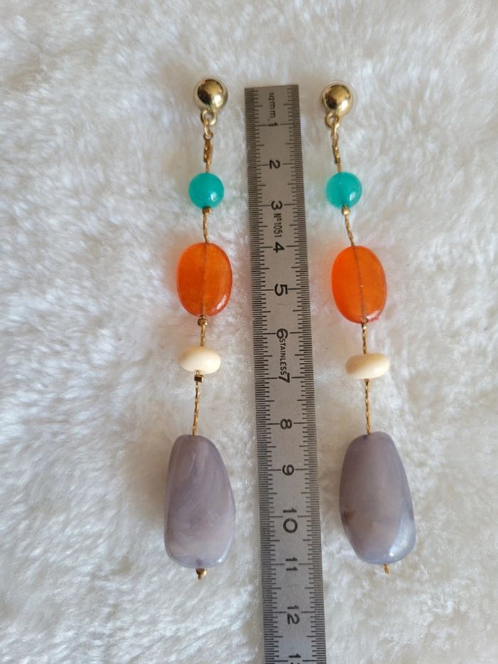 Boucles grande longueur pierres - photo numéro 5