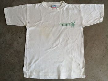 T shirt blanc Téléthon 9/11 ans Mixte American Flag