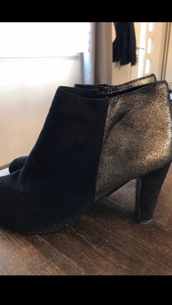 Jolies bottines noires et or , taille 40 - photo numéro 8