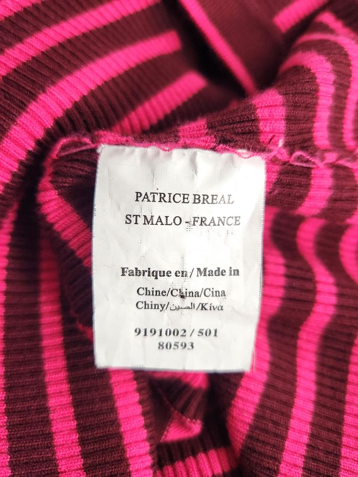 Cardigan Patrice Bréal à rayures Rose Taille M - photo numéro 6