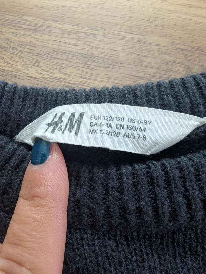 Pull H&m gris foncé acrylique taille 6-8 ans - photo numéro 2
