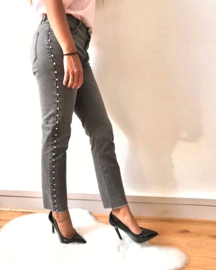 Très beau jeans gris avec studs strass Claudie pierlot 😍 - photo numéro 3