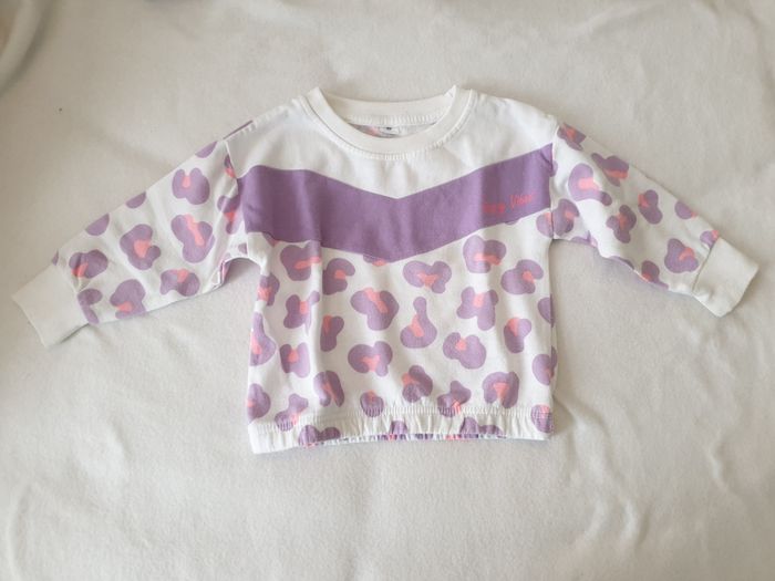 Sweat blanc et léopard lila - T92 - Zeeman