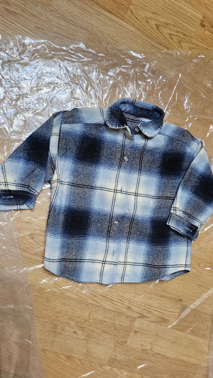 Surchemise à carreaux bleue 2 ans