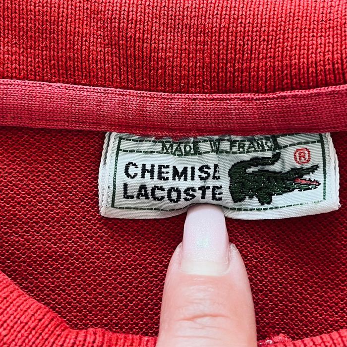 Polo/chemise/t.shirt rouge Lacoste (logo brodé) pour homme, taille 3 (S taille française) - photo numéro 4