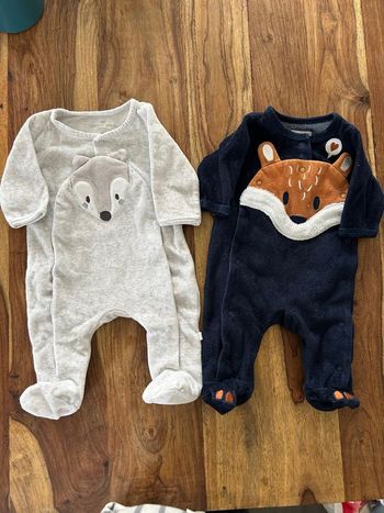 Lot 2 pyjamas 1 mois Sergent Major et Gémo