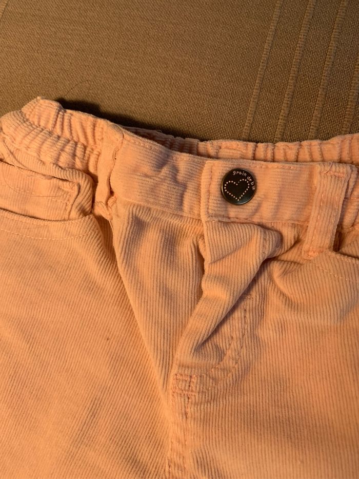 Pantalon velour rose pale Grain de blé 12 mois - photo numéro 2