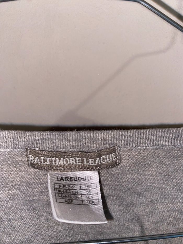 314 - gilet gris à détail marron sur les coudes - photo numéro 4