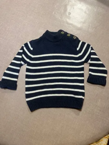 Pull marinière bébé Du Pareil au Même – Rayé bleu marine et blanc – 2 ans (92 cm)